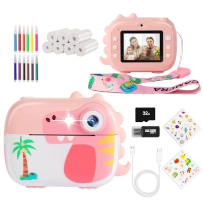 Image of ARNSSIEN Kids Camera Instant Print,Children Digital Toys with HD Video for Aged 3 12,Christmas Birthday Festival Present Girls Boys,with 7 Rolls Paper
