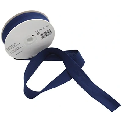 Image of Inastri 25/5/5 mm Bias Binding Col. 2976 Navy 20m Roll, polycotton, Dark