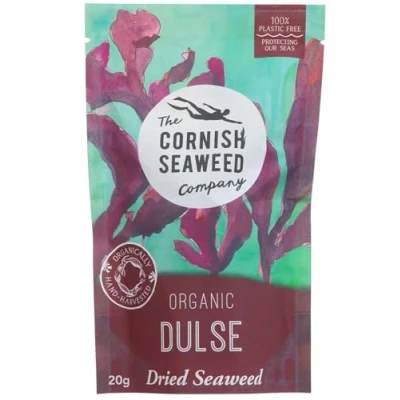 Image of 100% Organic Dulse Dried Seaweed by The Cornish Company 20g Pouch Great For Curries and Pasta