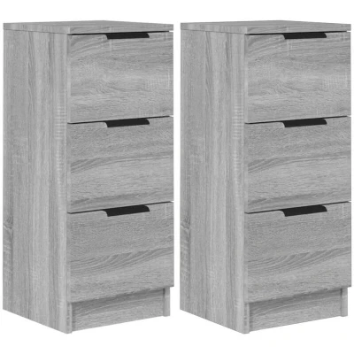 Image of vidaXL Sideboards 2 pcs Grey Sonoma 30x30x70 cm Engineered Wood