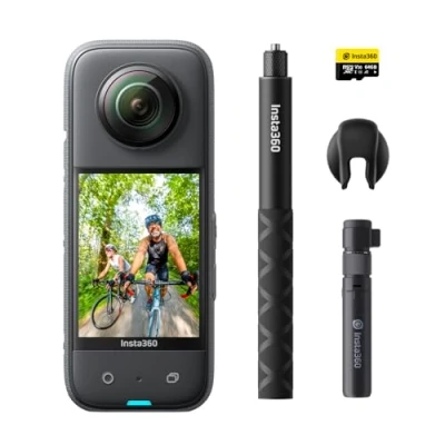 Image of Insta360 X3 Creator Kit Waterproof 360 Action Camera with 1/2&quot; 48MP Sensors, 5.7K Active HDR Video, 72MP Photo, 4K Single Lens, 60fps Me Mode, Stabilization, 2.29&quot; Touchscreen, AI Editing