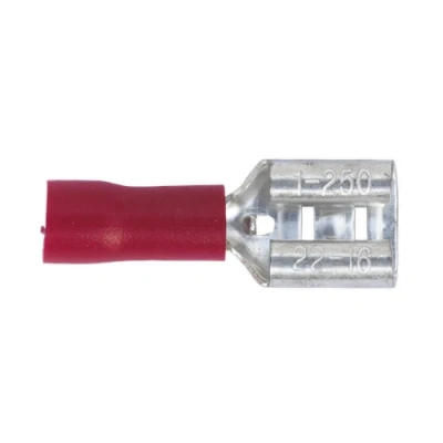 Image of Sealey Push On Terminal 6.3mm Female Red Pack of 100