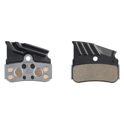 Image of Shimano Spares N04C disc pads and spring, alloy backed with cooling fins, metal sintered