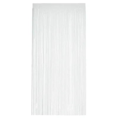 Image of Sunshine Yellow Plastic Fringe Door Curtain 1.9m x 99cm (White)