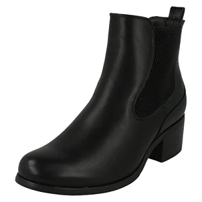 Image of Ladies Down to Earth Chelsea Boots Black Synthetic UK Size 7 EU 40 US 9