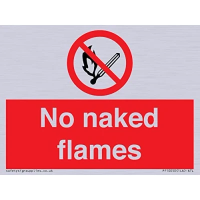 Image of No naked flames Sign 100x75mm A7L