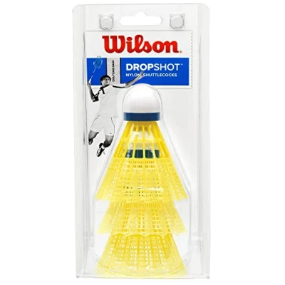 Image of Wilson Dropshot Clamshell Shuttlecocks , Yellow, One Size, 3 Pack