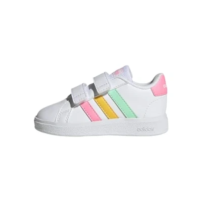 Image of adidas Originals Grand Court 2.0 CF I Trainers Cloud white pulse mint beam pink for kids, Size: 9.5K,