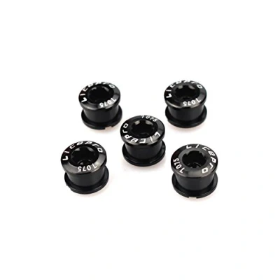 Image of CYSKY Single Chainring Bolts 5 Pack M8 Short Chain Ring Fit for Road Bike, Mountain BMX, MTB, Fixie (Black)