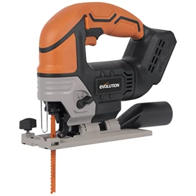 Image of Evolution Power Tools Cordless Jigsaw, Black/Orange
