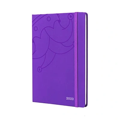 Image of Jumble &amp; Co Moodler Icon Week to View 2023 Diary, Size A5, Royal Mess Purple Weekly Journal with dotted pages