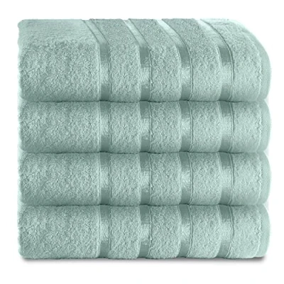 Image of GC GAVENO CAVAILIA Hand Towels For Bathroom 4 Piece Egyptian Cotton 500 GSM Quick Dry &amp; Water Absorbent Towel Gym Spa, Duck Egg