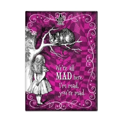 Image of Fridge Magnet (65 x 90 mm) Alice in Wonderland (colour) We&#039;re All Mad