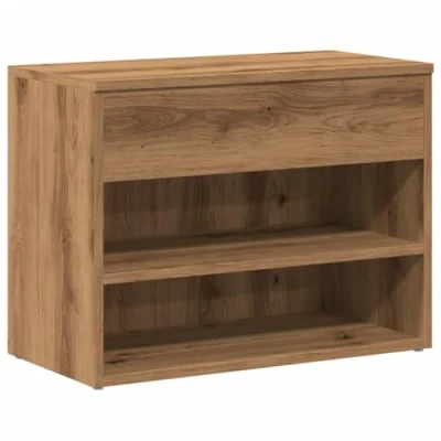 Image of vidaXL Shoe Bench Entryway Hallway Rack Artisan Oak Engineered Wood with Ample Storage and Seating Modern Organizer for Hallway/Entryway/Bedroom