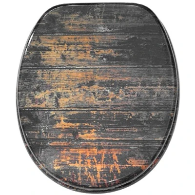 Image of Toilet Seat Stable Hinges Easy to Mount Vintage
