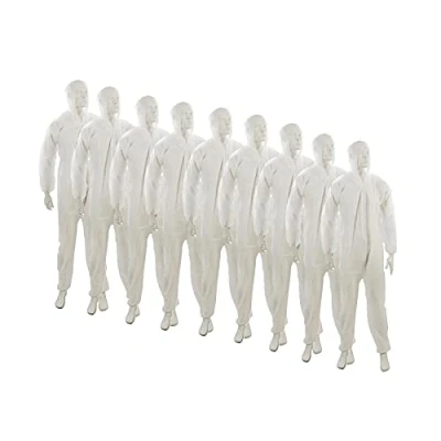 Image of Dapetz ® 10 x Disposable Paper Suit Protective Overall Coveralls XXL 146cm 58 New Coverall