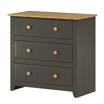 Image of Core Products, Capri 3 Drawer Chest, White with solid Pine Top