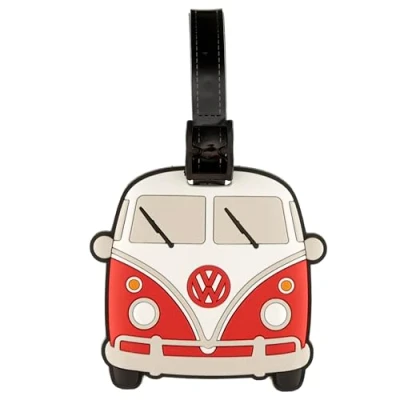 Image of Puckator LUT29 Volkswagen VW T1 Camper Bus Red PVC Luggage Tag