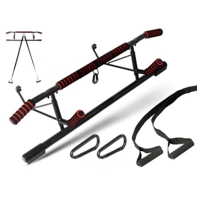 Image of Strongr.life pull up bar door frame without screws including sling trainer load to 200 kg for ups