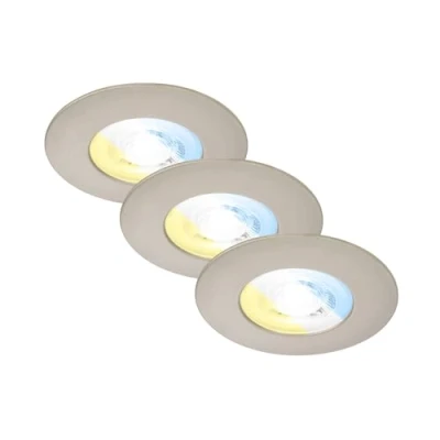 Image of Briloner 7605 LED recessed spot IP44 3 pack CTS matt nickel