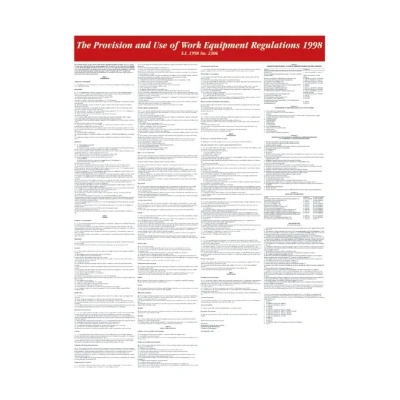 Image of Sitesafe The Puwer Regulations 1998 Rigid PVC Wall Guide 450 x 590mm