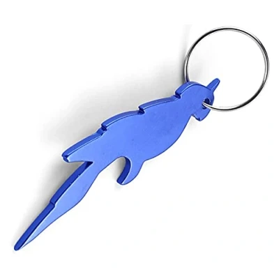 Image of Komonee Parrot Blue Bottle Opener Key Chain Metal Wildlife Bird Ring Novelty Animal Keychain Keyrings (Pack of 3)