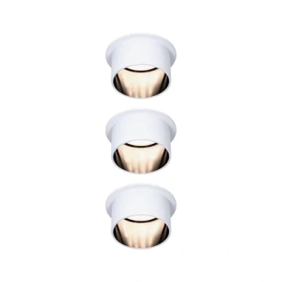 Image of Paulmann Gil LED recessed lights, white/black 3x