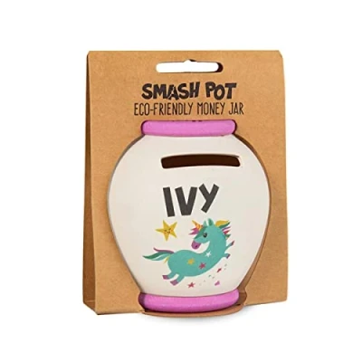 Image of History &amp; Heraldry Personalised Bamboo Smash Pot Money box (Ivy)