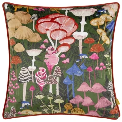Image of furn. Amanita Velvet Piped Feather Filled Cushion