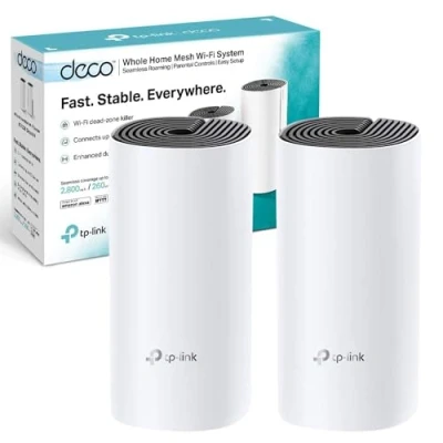Image of TP Link Deco M4 Whole Home Mesh Wi Fi System, Seamless and Speedy Up To 2800 Sq ft coverage, Work with Amazon Echo/Alexa, Router Booster Replacement, Parent Control, Pack of 2