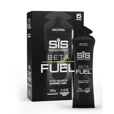 Image of Science in Sport Beta Fuel Neutral Dual Source Unflavoured Running Gels 40g Carbs per 60ml Serving Energy for Endurance, and Cycling (6 Pack)