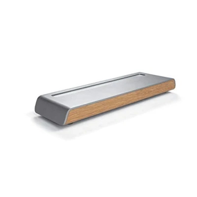 Image of SIGEL SA401 Pen Tray, metallic/wood look, acrylic with felt, 24 x 7.5 2.25 cm