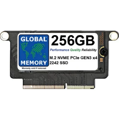 Image of GLOBAL MEMORY 256GB M.2 PCIe Gen3 x4 NVMe SOLID STATE DRIVE (SSD) FOR MACBOOK PRO RETINA NON TOUCH BAR A1708 (LATE 2016 MID 2017)