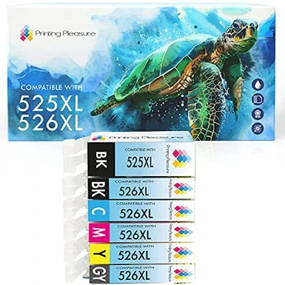 Image of 6 (FULL SET) Compatible PGI 525 CLI 526 Ink Cartridges for Pixma MG5150 MG5250 MG6150 MG6250 MG8150 MG8250 MX885 iP4850 iP4950 iX6550 Black/Photo Black/Cyan/Magenta/Yellow/Grey, High Capacity
