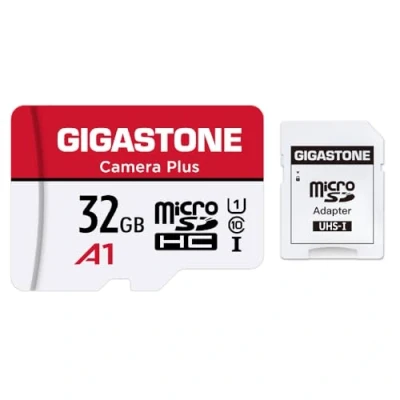 Image of Gigastone 32GB Micro SD Card, Camera Plus, Full HD Available 90MB/S, U1 C10 Class 10 SDHC, UHS I Memory Card with Adapter