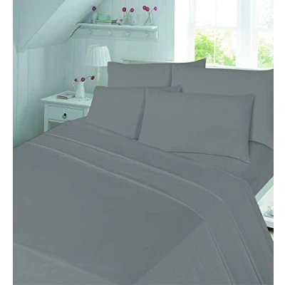 Image of Lyallpur 100% BRUSHED COTTON COT BED 140CM X 70CM FLANNELETTE FITTED SHEET WARM SOFT SHEETS (Grey)