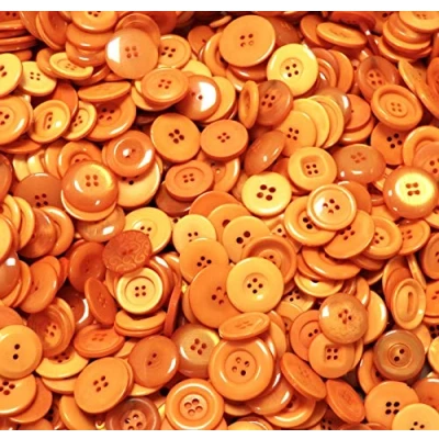 Image of celloexpress Pack of 100g Large Orange MIX Mixed Sizes and Colours Various Buttons for Sewing Crafting