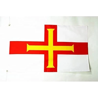 Image of AZ Flag Guernsey 2x3 Ft 100D Polyester British Banner with Two Metal Grommets Fade Resistant Vivid Colors 2&#039; x 3&#039; Feet 90x60 Cm