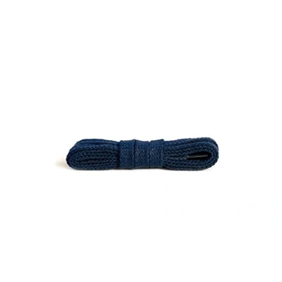 Image of Kaps Flat Laces, quality durable 100% cotton shoe laces for casual footwear, made in Europe, 1 pair, many colours and lengths (120 cm 47 inch 6 to 8 eyelet pairs / 57 navy)