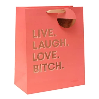 Image of UK Greetings Large Gift Bag for Her/Friend Live Laugh Love Design
