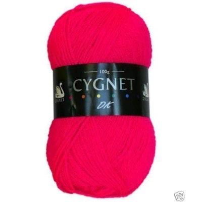 Image of Cygnet DK Double Knitting Acrylic Yarn/Wool 100g 6534 Bright Pink