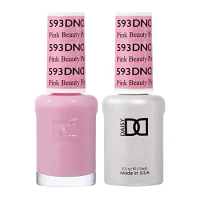 Image of DND Duo Gel &amp; Nail Polish Set Pink Beauty 593 2x15ml