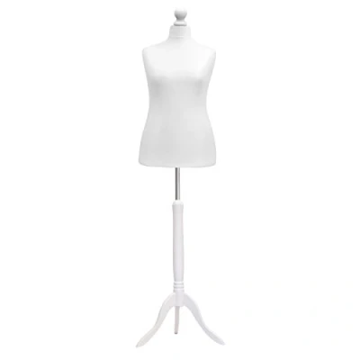 Image of Female Tailors Dummy Bust Size 16/18 Dressmakers Fashion Mannequin Students White With Tripod Stand