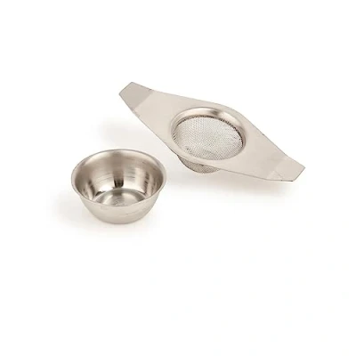 Image of La Cafetiere Double Handled Tea Strainer Stainless Steel
