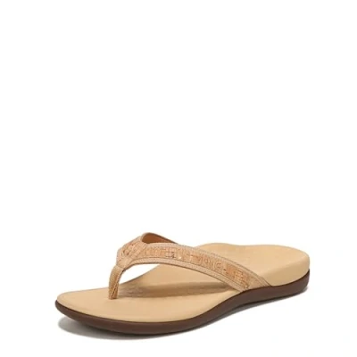 Image of Vionic Women&#039;s Tide Flip Flop, Gold Cork, 3 UK