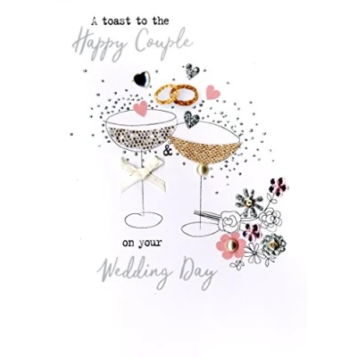 Image of Happy Couple Wedding Day Irresistible Greeting Card Embellished Cards