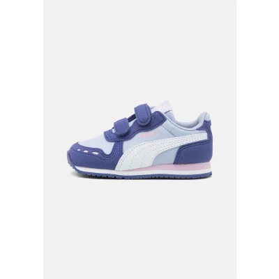 Image of Puma Cabana Racer 20 Unisex Trainers for kids, Size: 7K, Cool weather/white/blue crystal/rose mauve Imitation leather/ textile