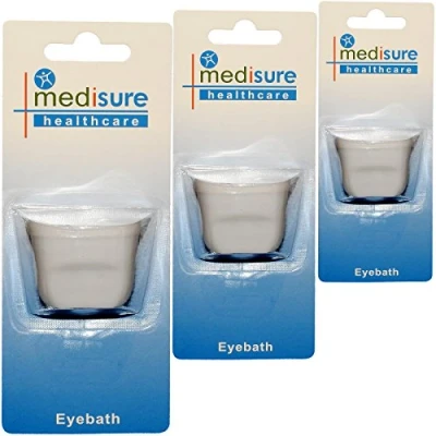 Image of Mediusure Healthcare One Size Plastic Eyewash Pain Relieve Cleaning Eye Bath Cup x 3