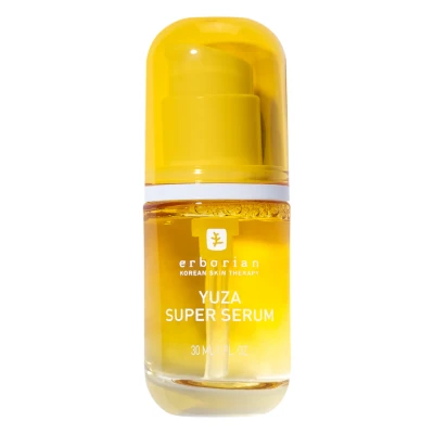 Image of Erborian Yuza Super Serum Facial care with Yuzu extract and vitamin C Nourishes protects 30 ml, Yellow