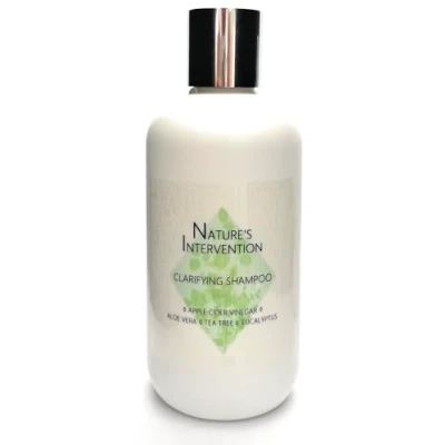 Image of Nature&#039;s Intervention Clarifying Shampoo 99% Natural. ACV, Tea Tree &amp; Eucalyptus. Sulfate Paraben Free, Concentrated, pH5.5 for Sensitive Skin. 250ml